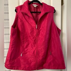 Allison Daley Women's Hot Pink/Cranberry Zip Up Sleeveless Vest Size 20W